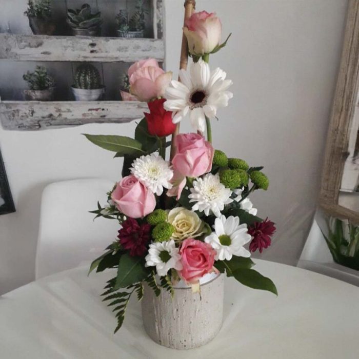 Composition haute Rose & Blanc
