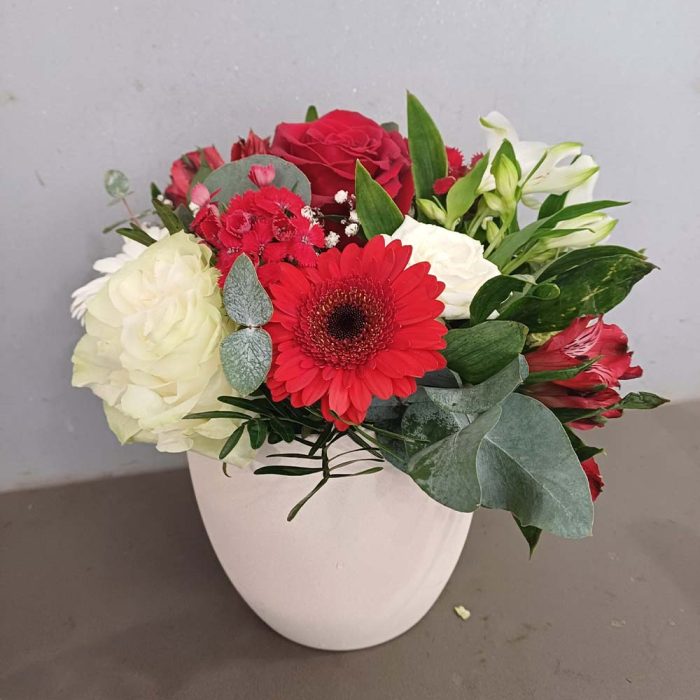 Composition florale Rouge & Blanc